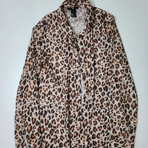 Leopard print button up